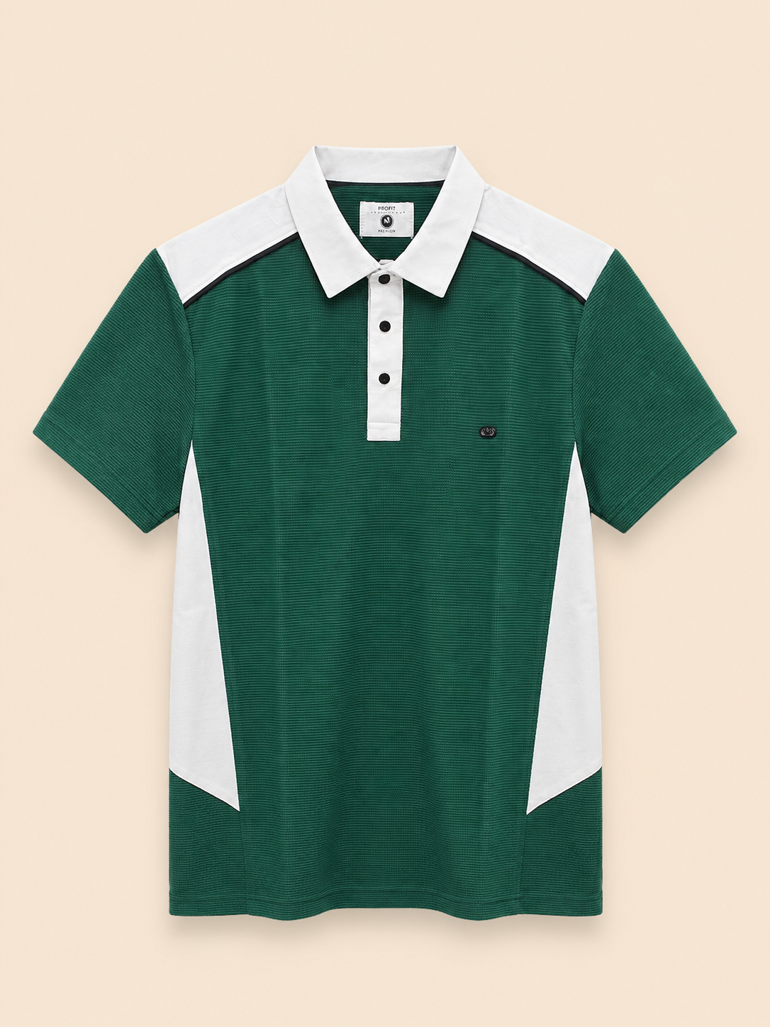 Men’s Premium Textured Polo T-Shirt – Green & White