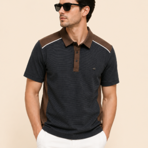 mens-premium-textured-polo-t-shirt-charcoal-black-coffee-brown