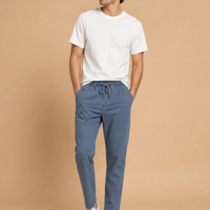 linen-steel-blue-drawstring-casual-pant