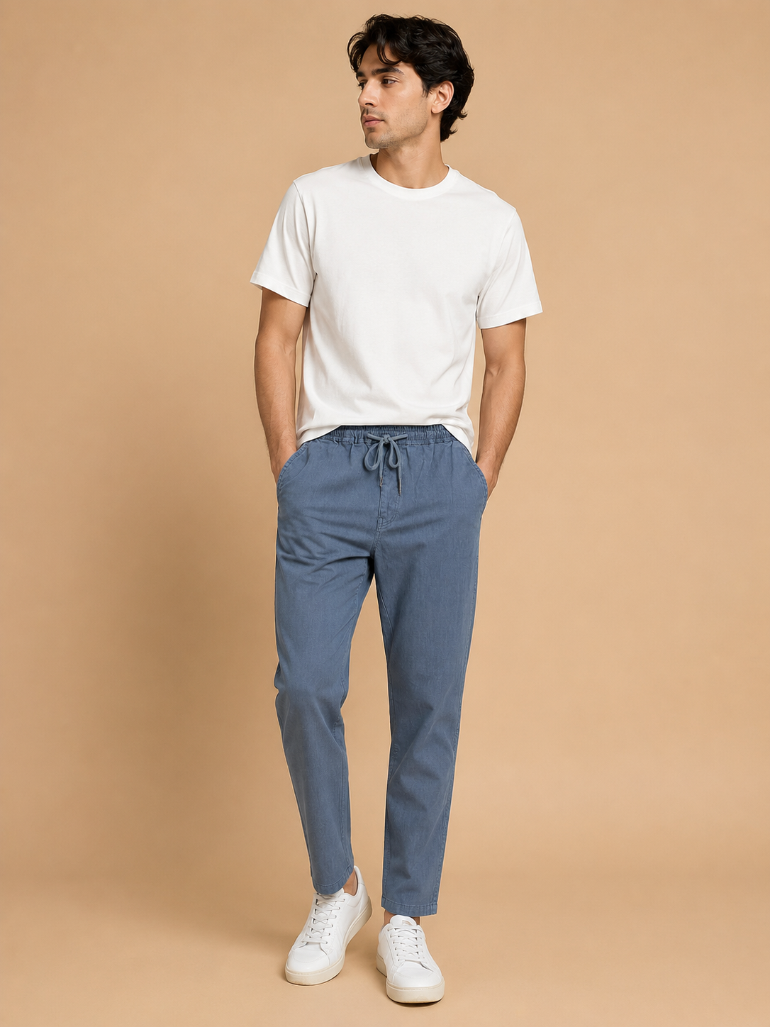 linen-steel-blue-drawstring-casual-pant