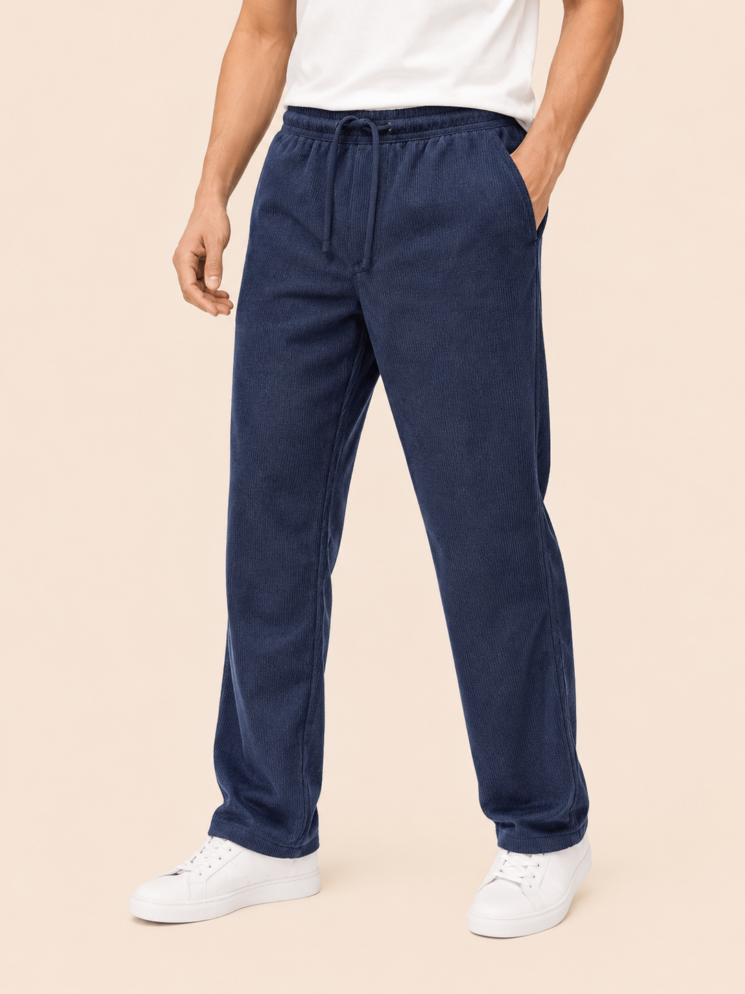 Men’s Navy Blue Corduroy Jogger Pant