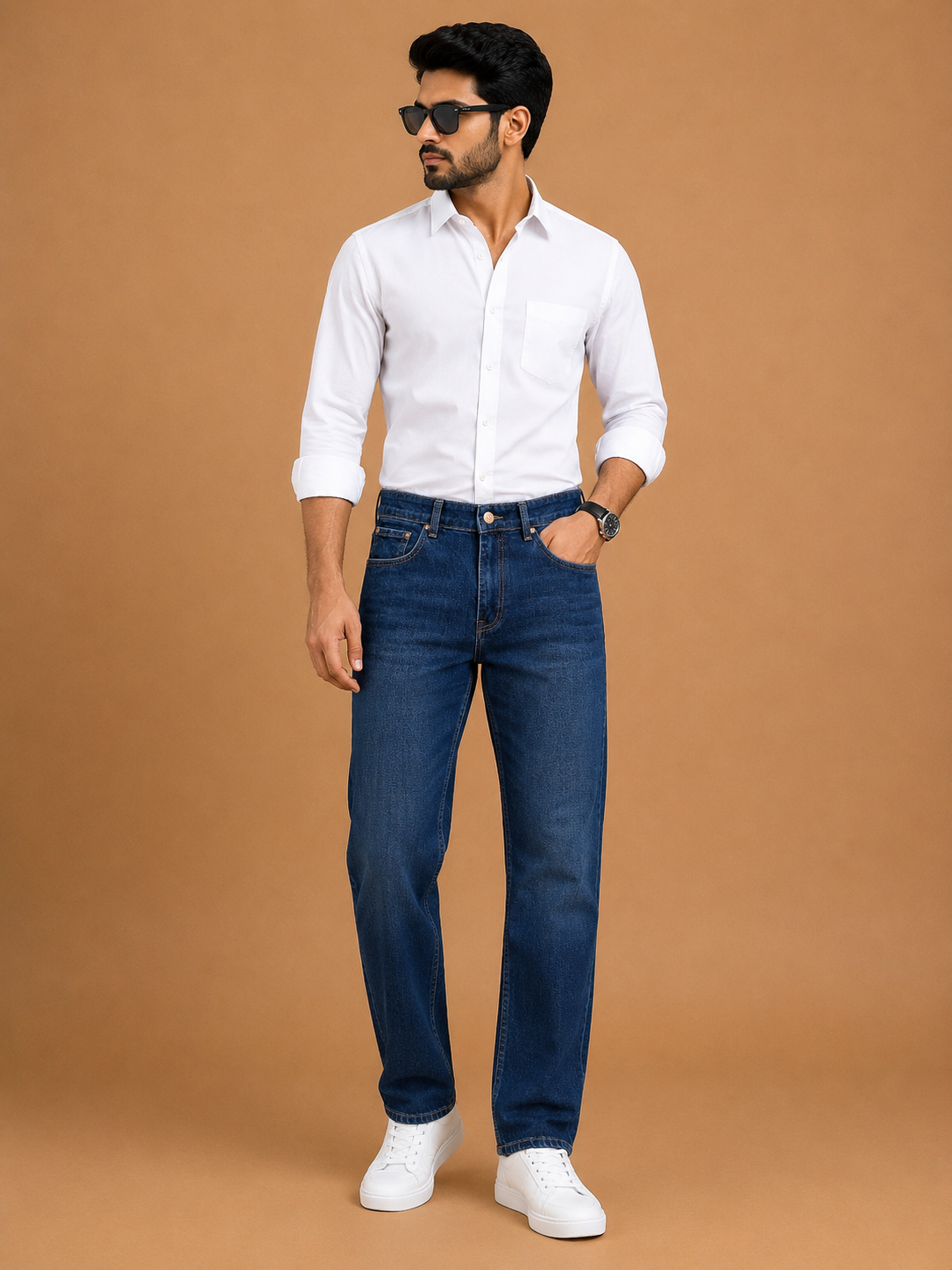 Men’s Classic Blue Straight-Fit Jeans