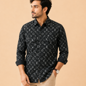 mens-black-monogram-print-premium-shirt