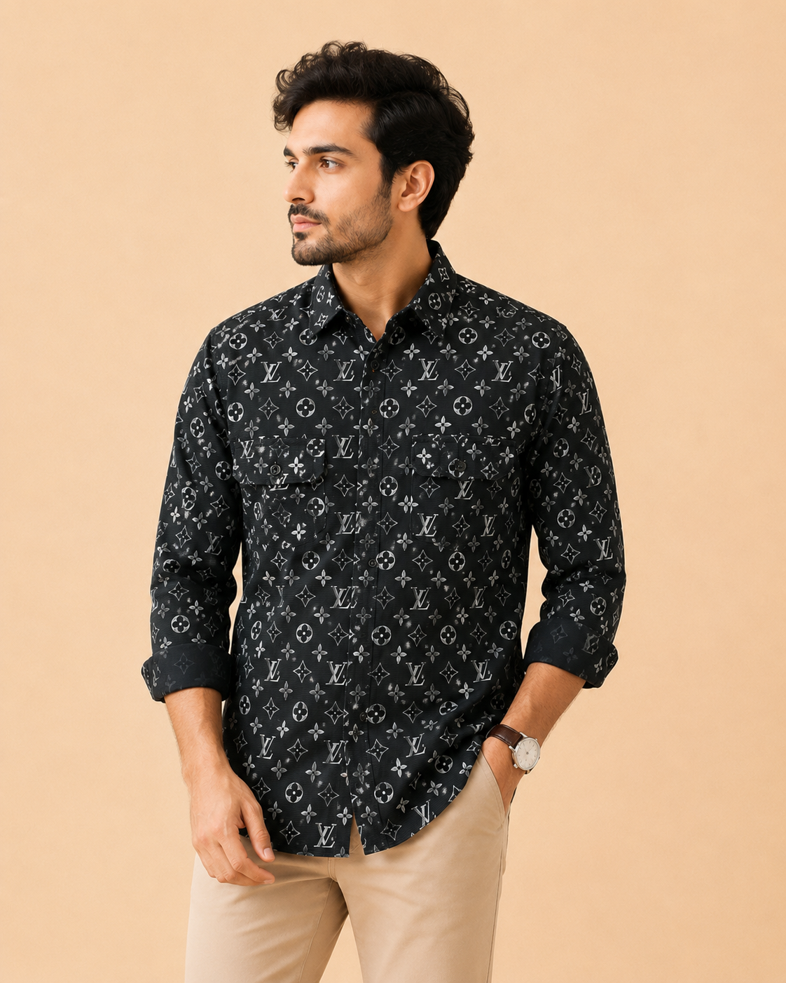 mens-black-monogram-print-premium-shirt