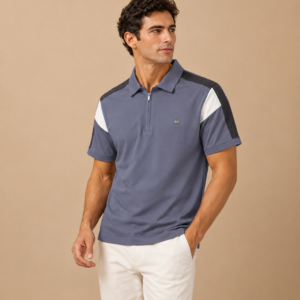 mens-premium-slate-blue-contrast-zip-polo-t-shirt