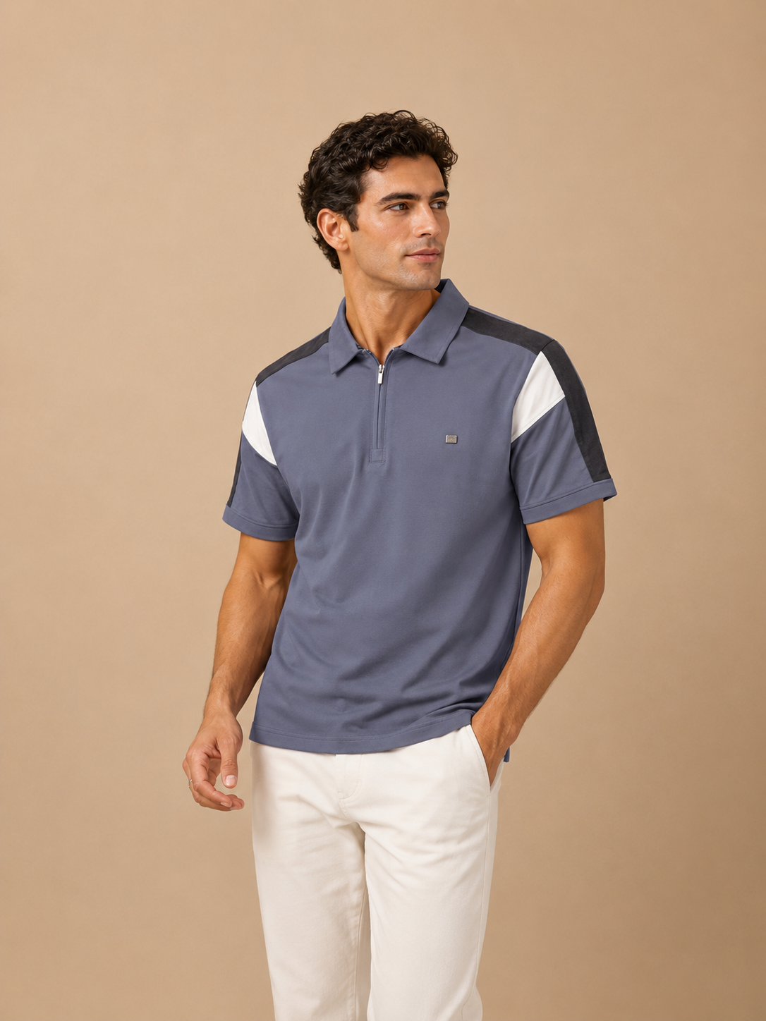 mens-premium-slate-blue-contrast-zip-polo-t-shirt