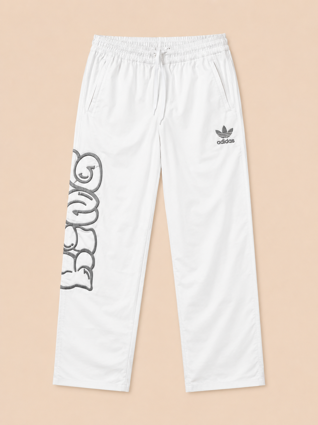 Men’s White Parachute Track Pant