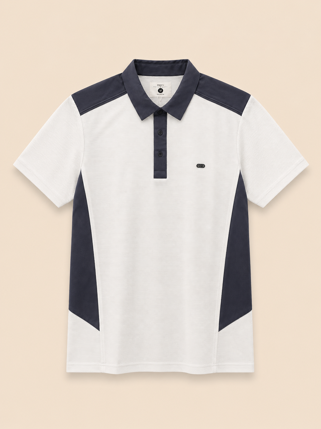 Men’s Textured Contrast Polo T-Shirt