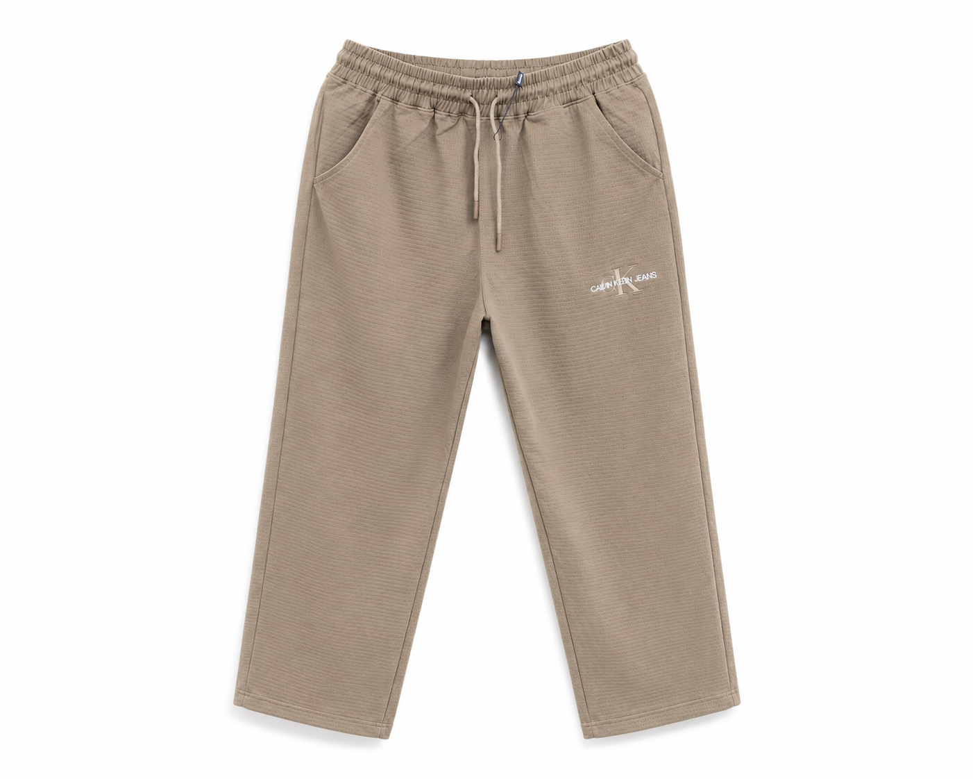 Men’s Taupe Waffle-Knit Lounge Track Pant