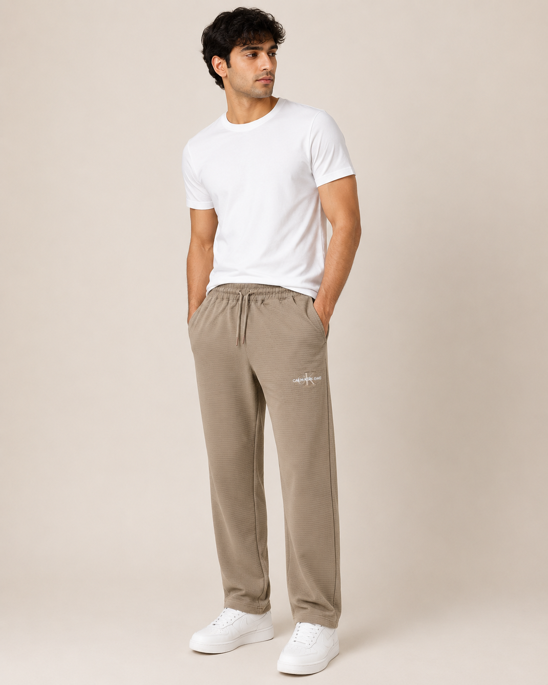 mens-taupe-waffle-knit-lounge-track-pant