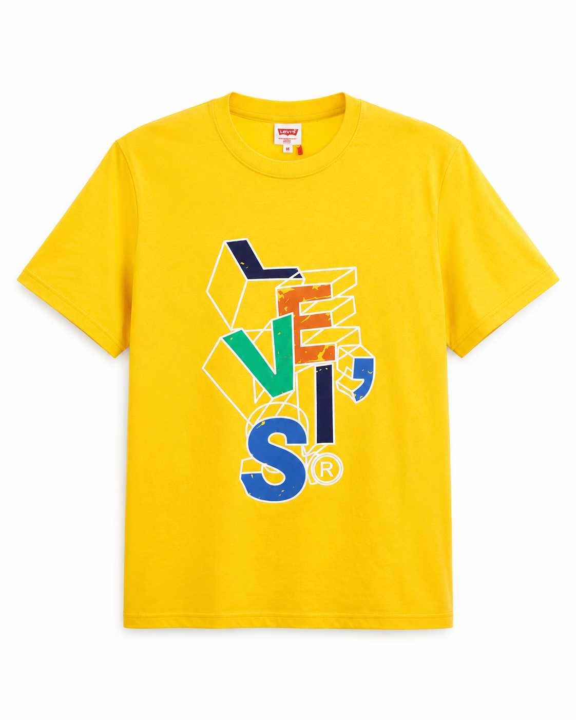 mens-yellow-graphic-print-t-shirt