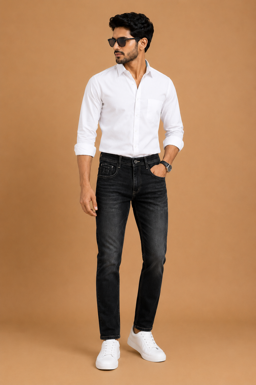 Men’s Carbon Black Slim Fit Denim Jeans