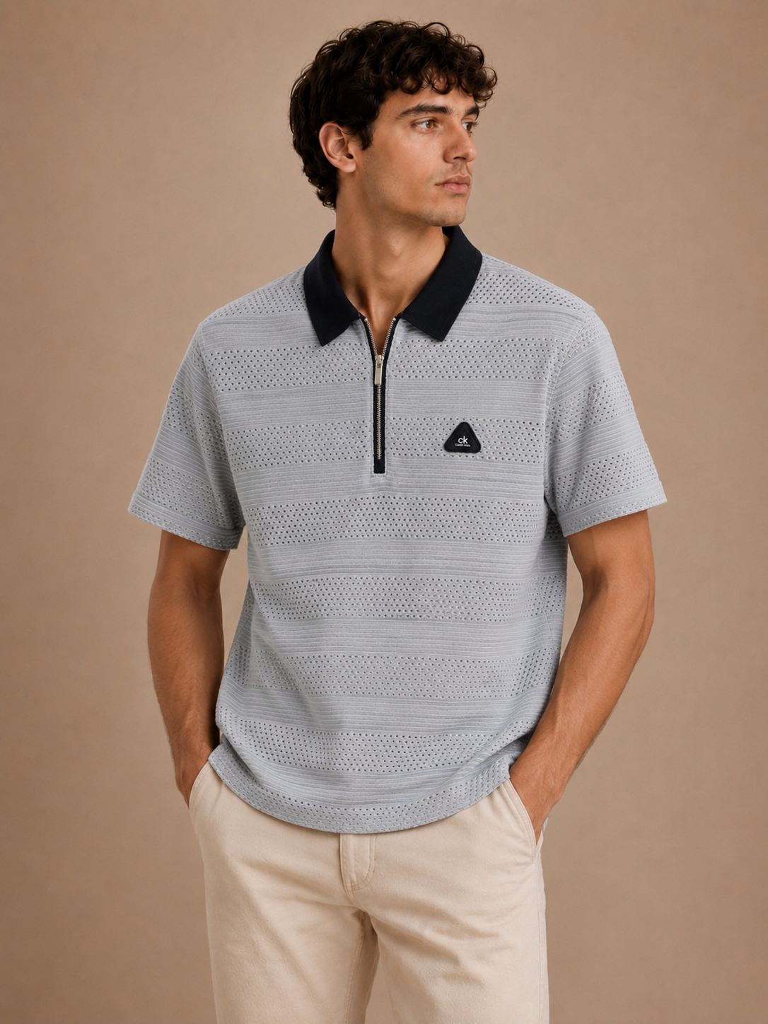 calvin-klein-premium-open-knit-half-zip-polo
