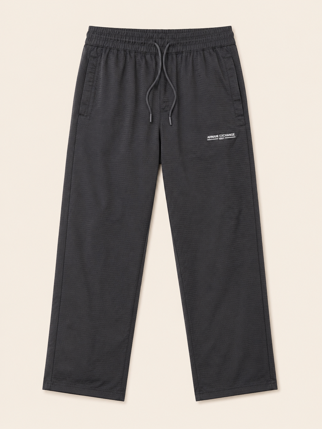 Men’s Charcoal Grey Waffle-Knit Track Pant