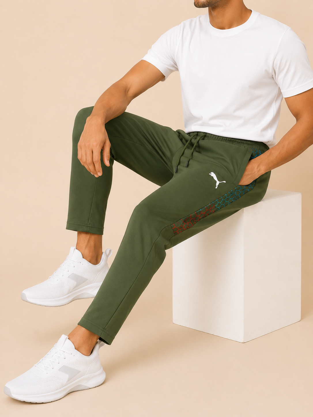 Men’s Dry Fit Olive Green Sports Track Pant