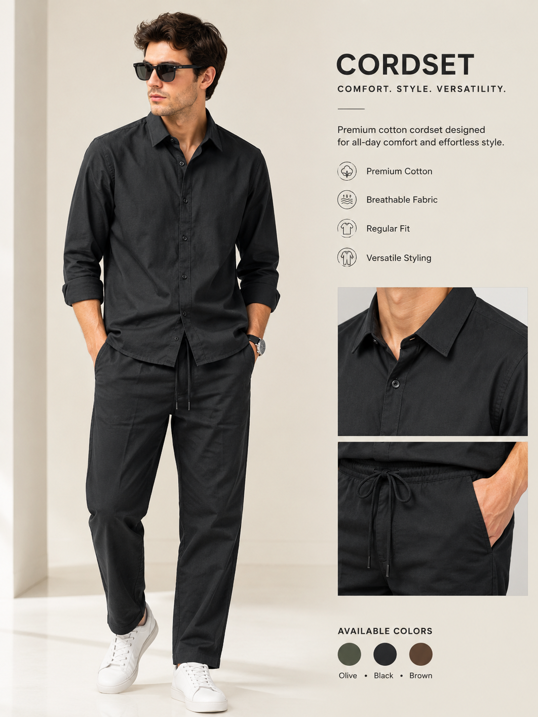 Black Premium Cord Set