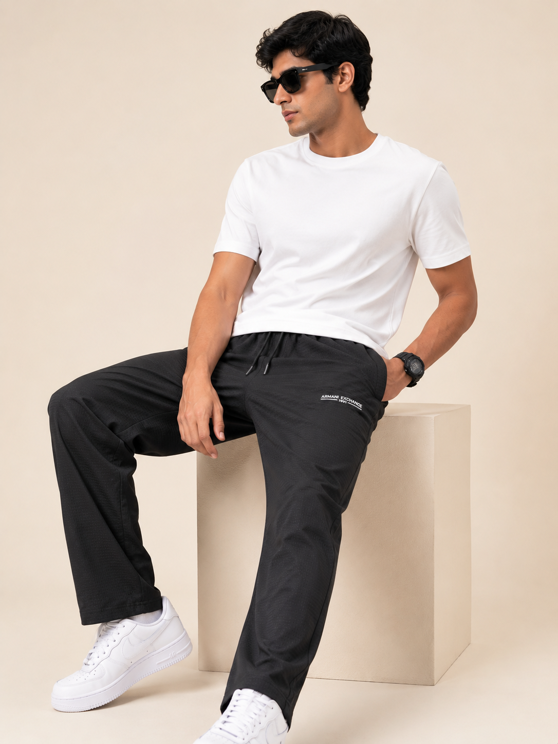 mens-charcoal-grey-waffle-knit-track-pant