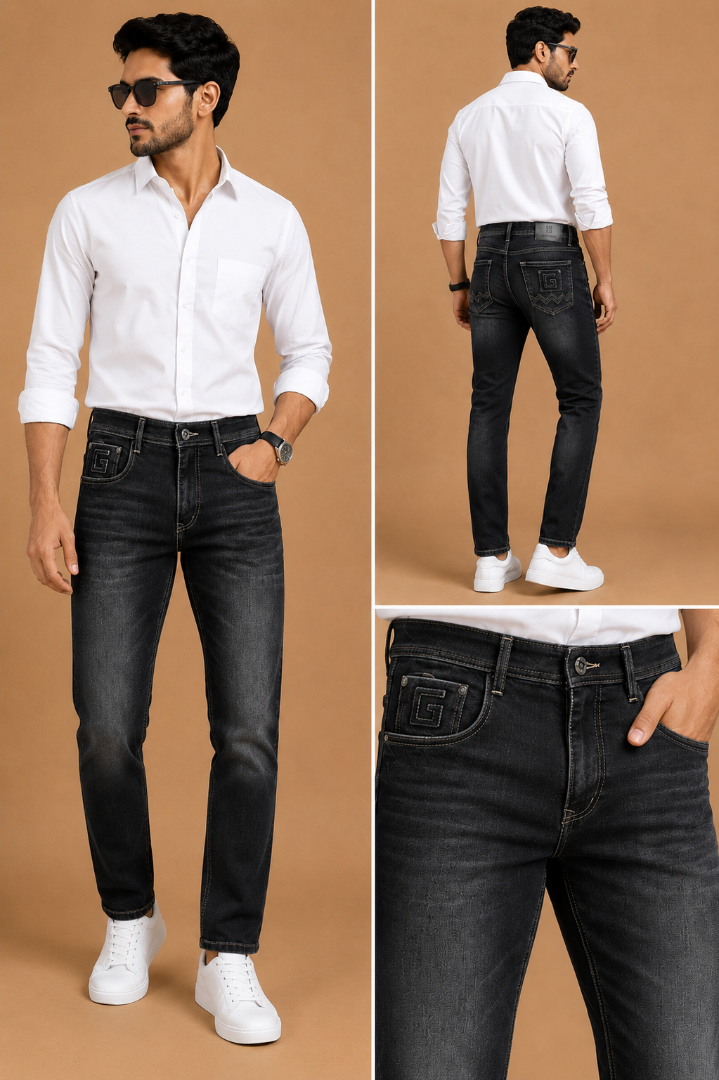 Men’s Carbon Black Slim Fit Denim Jeans