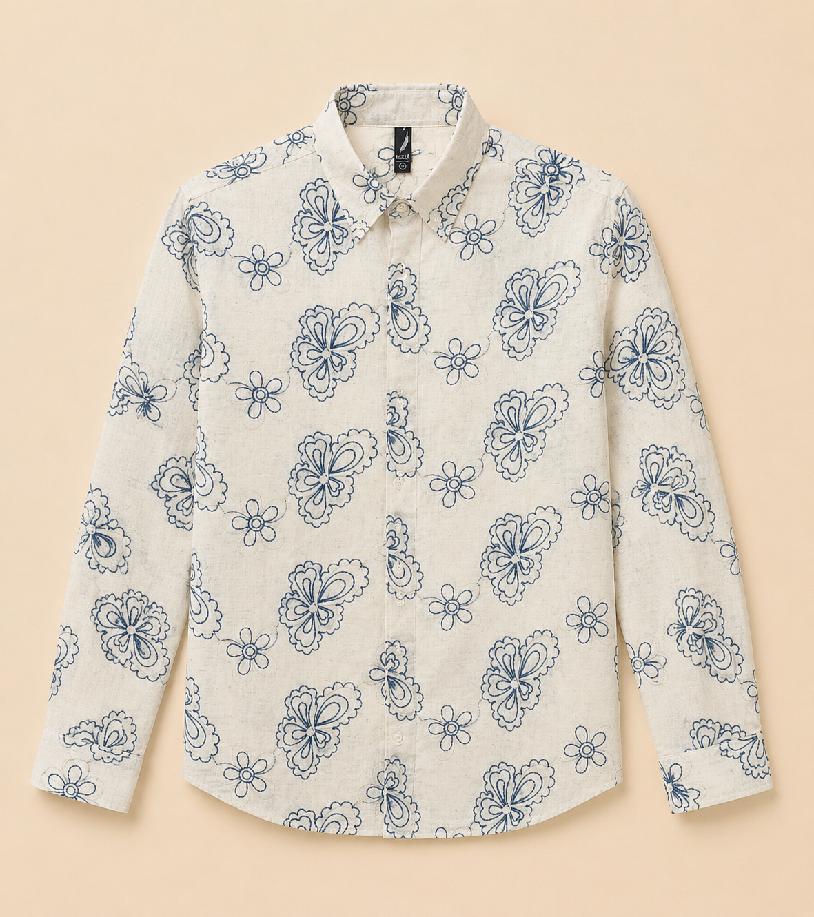 mens-off-white-floral-print-casual-shirt