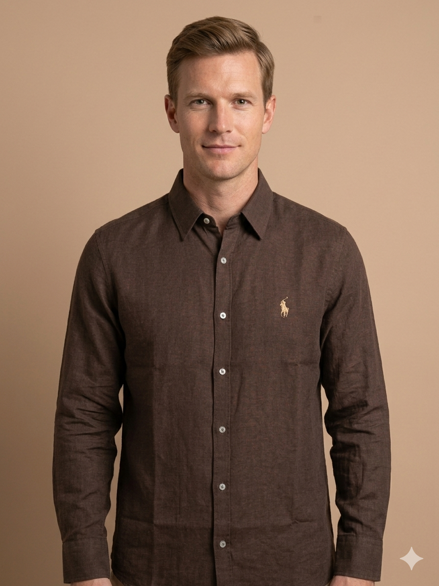 plain-brown-linen-shirt